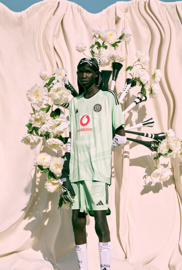 ADIDAS AND ORLANDO PIRATES UNVEIL 23/24 SEASON JERSEY IN COLLABORATION WITH THEBE MAGUGU